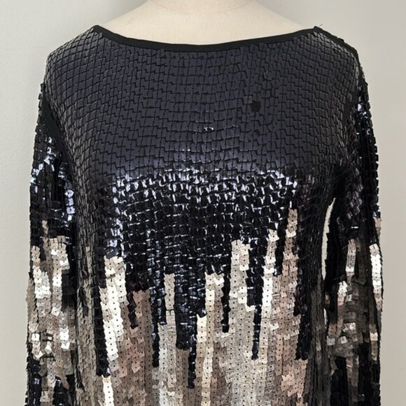 Zara Sequin Plunging Back V Dress Sz S - Picture 3 of 10